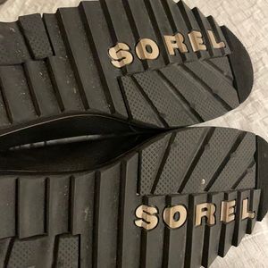 Black Sorel slip on booties size 9